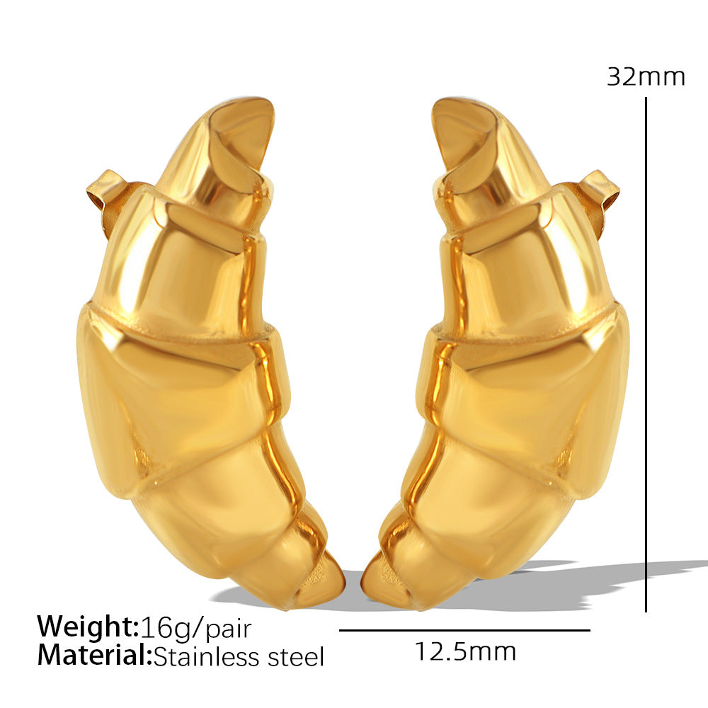 Wholesale Niche Diamond Geometric Horn Thread Earrings